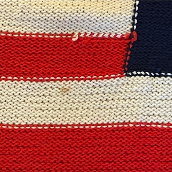 Vintage Crochet American Flag Blanket/Throw. USA.  Stripes. Couch Bed 68"x43" - Picture 4 of 4